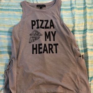 ‘Pizza My Heart’ lace up tank
